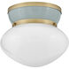 Lucy 1 Light 12 inch Lacquered Brass with Seafoam Flush Mount Ceiling Light