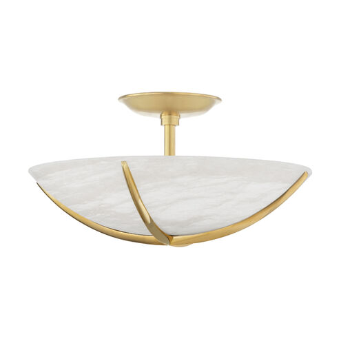 Wheatley 4 Light 16 inch Aged Brass Semi Flush Ceiling Light
