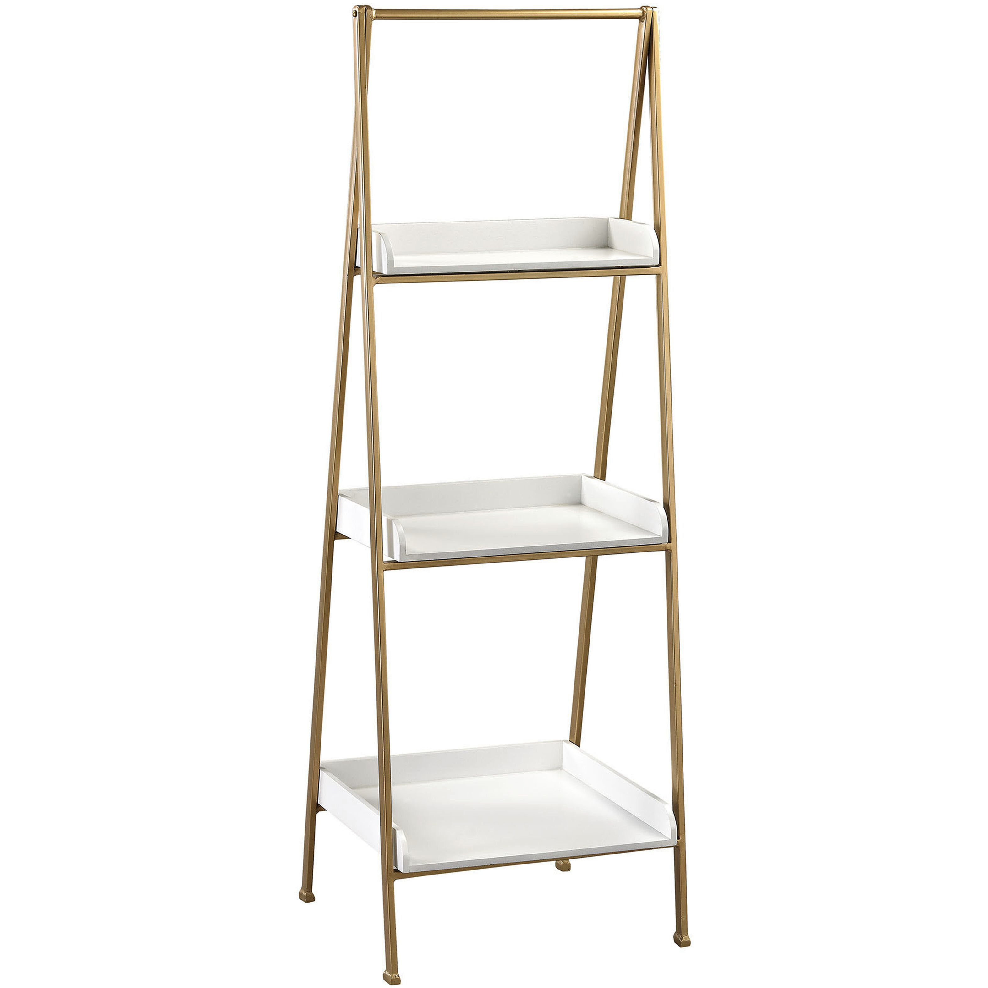 Kline Gloss White with Gold Bookshelf
