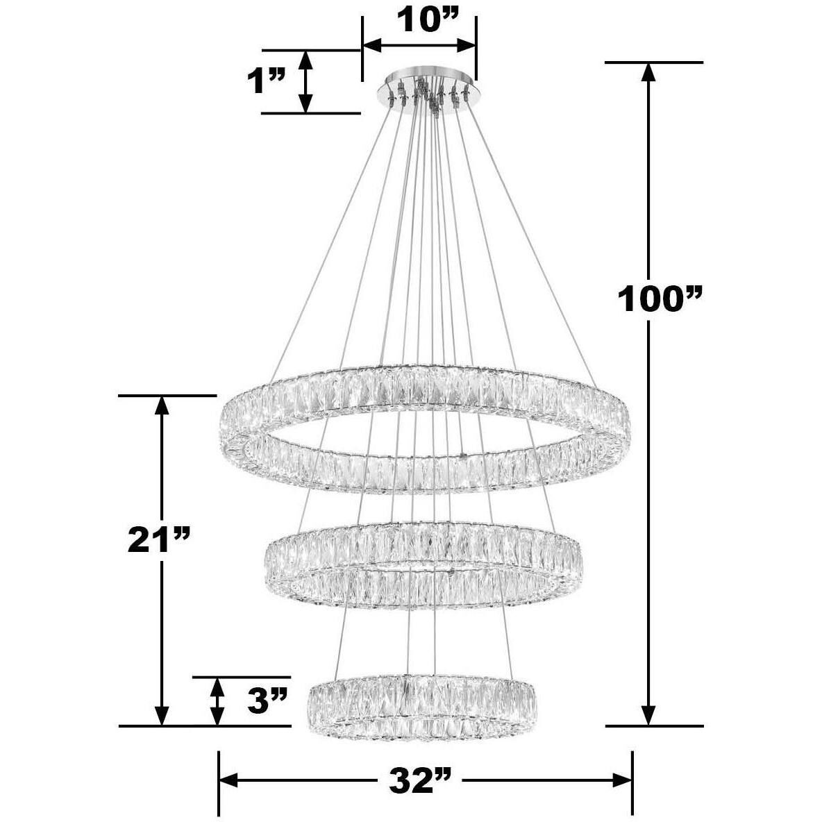 Kinsley 1 Light 32 inch Polished Chrome Chandelier Ceiling Light
