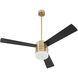 Allegro 52 inch Aged Brass with Matte Black/Walnut Blades Ceiling Fan