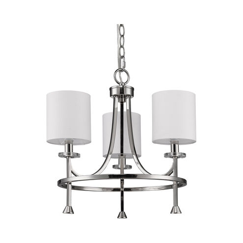 Kara 3 Light 18 inch Polished Nickel Chandelier Ceiling Light