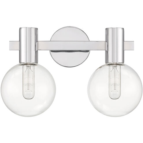 Wright 2 Light 15.5 inch Chrome Vanity Light Wall Light in Polished Chrome