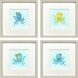 Baby Octopus Blue and Green and Multi and Teal Framed Art, Propac