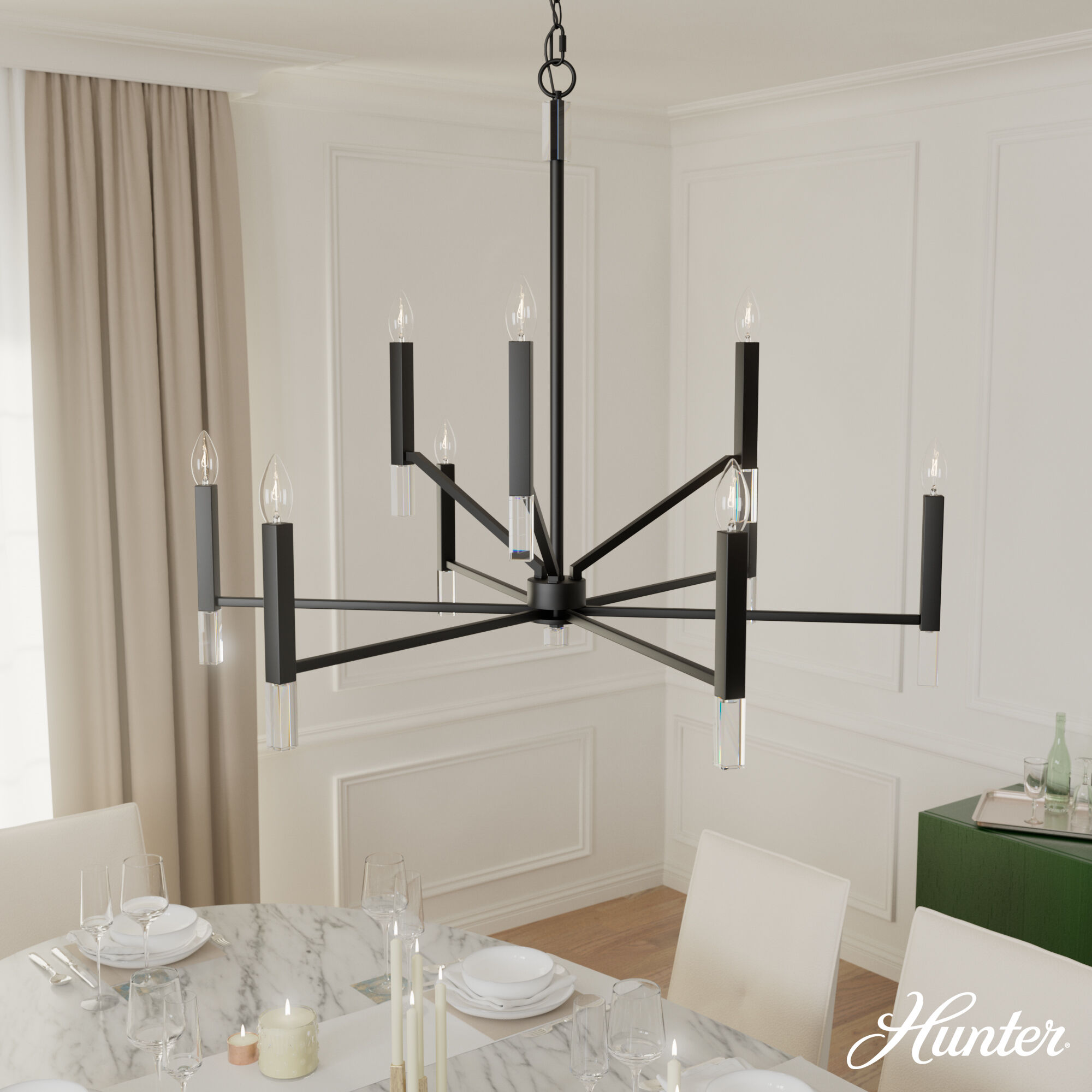 Sunjai 9 Light 40 inch Matte Black Chandelier Ceiling Light