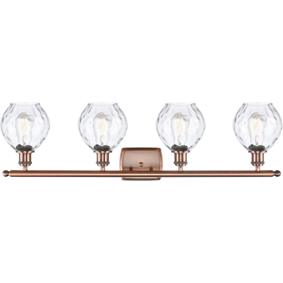 Ballston Small Waverly 4 Light 36 inch Antique Copper Bath Vanity Light Wall Light, Ballston