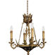 Metropolitan Collection 4 Light 19 inch Dore Gold with Black Accents Chandelier Ceiling Light, Vintage