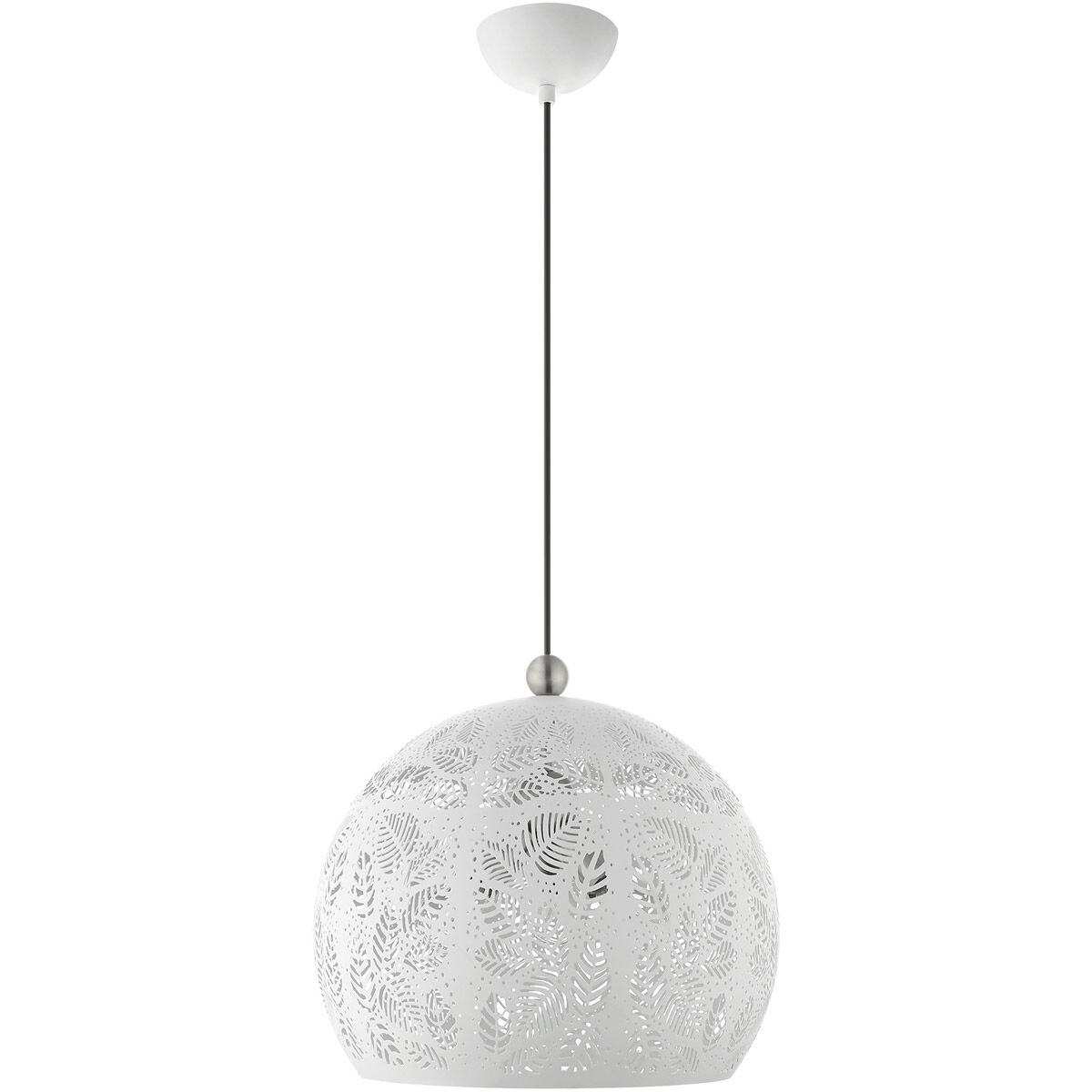 Chantily 3 Light 16 inch White with Brushed Nickel Accents Pendant Ceiling Light