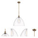 Ballston Dome 1 Light 16 inch Brushed Brass Pendant Ceiling Light in Clear Glass