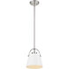 Z-Studio 1 Light 8 inch Matte White and Brushed Nickel Pendant Ceiling Light