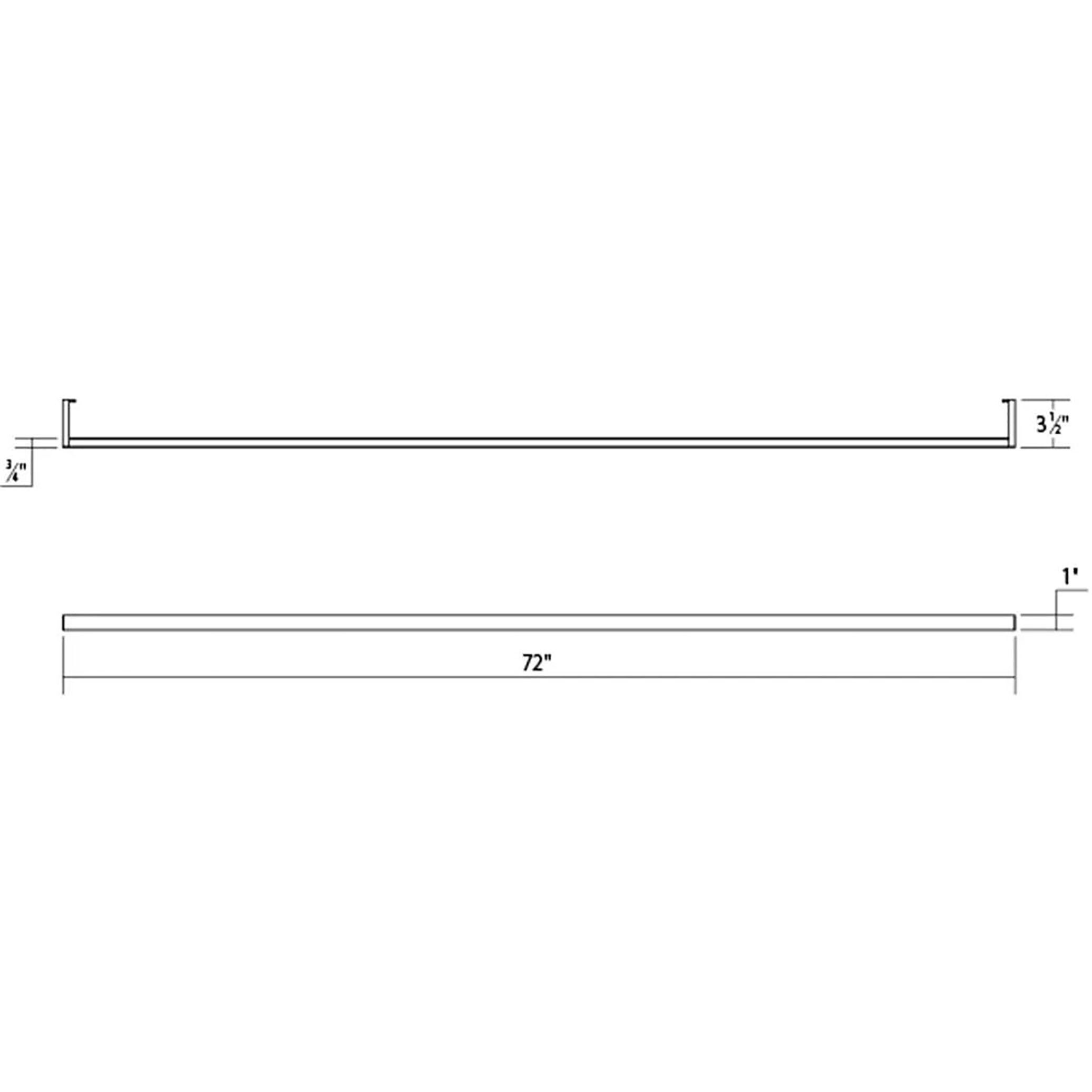 Thin-Line LED 72 inch Satin Black Wall Bar Wall Light in 6ft., 3000K