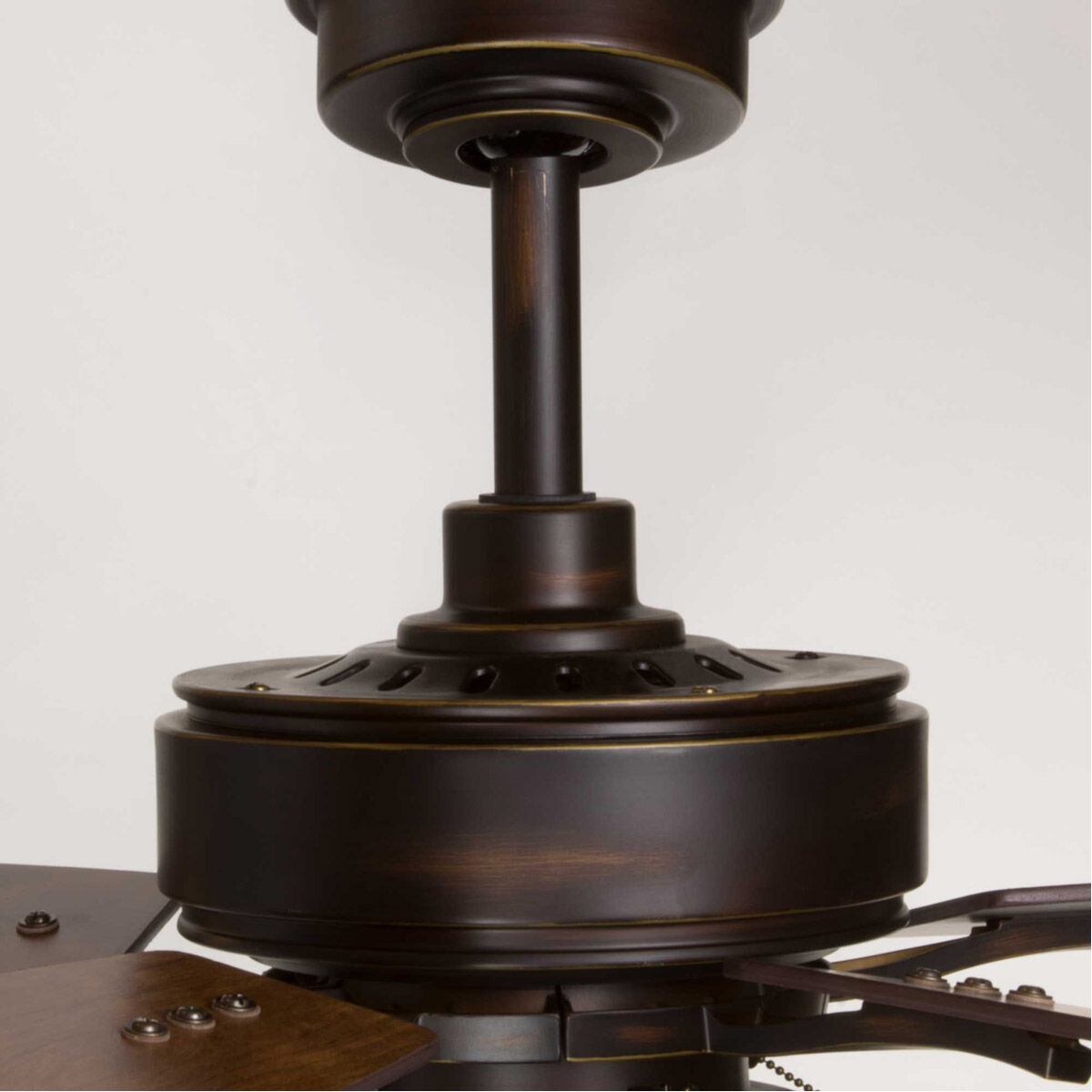 Billows 52 inch Antique Bronze with American Walnut/Cherry Blades Ceiling Fan, Progress LED