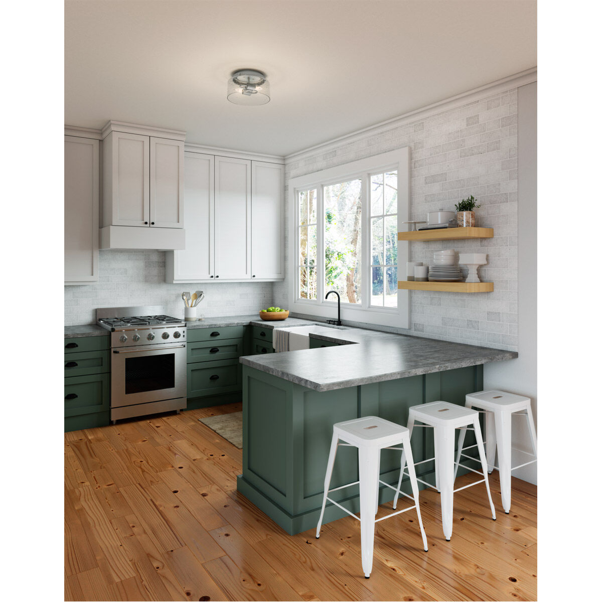 Hartland 2 Light 12 inch Matte Silver Flush Mount Ceiling Light