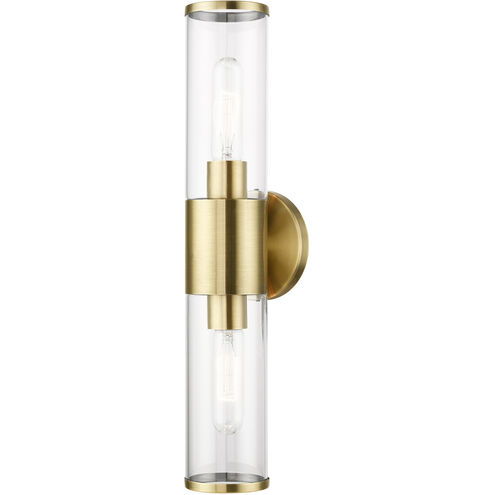 Banca 2 Light 4 inch Antique Brass ADA Vanity Sconce Wall Light