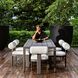Bolster Back Java Black and Oyster White Outdoor Dining Chair