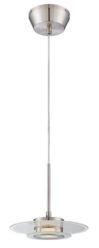 Lexa LED 9 inch Polished Steel Pendant Ceiling Light