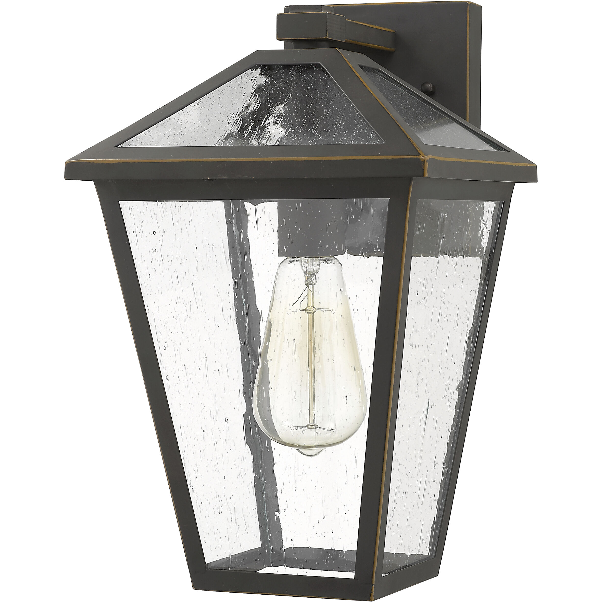 Talbot 1 Light 13.25 inch Oil Rubbed Bronze Outdoor Wall Light in Seedy Glass