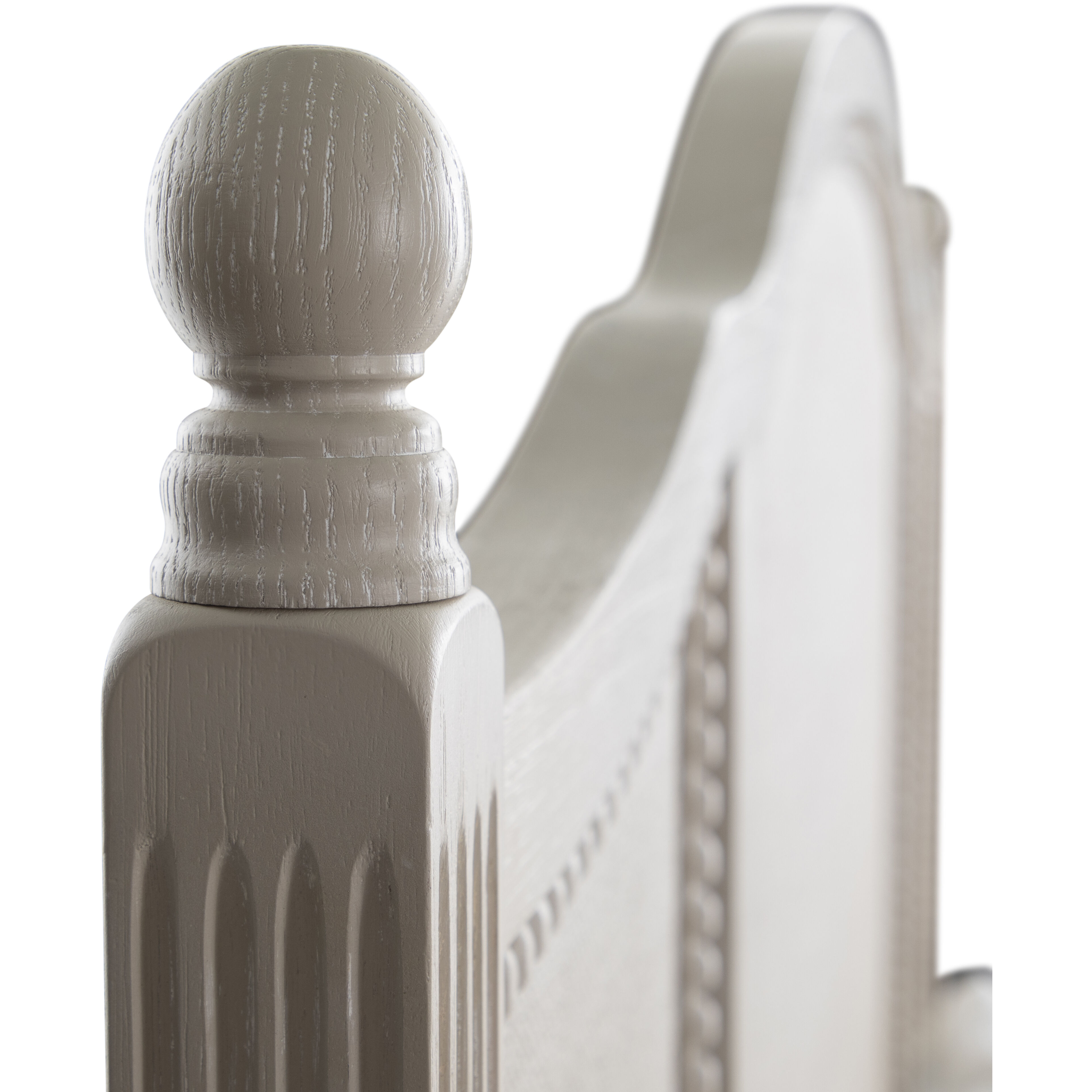 Caroline Cerused White Queen Bed