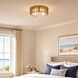 Baltic 3 Light 15.75 inch Brushed Gold Flush Mount Ceiling Light