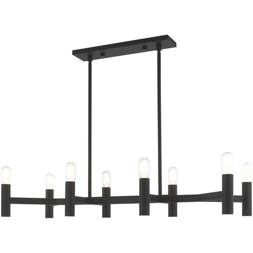 Copenhagen 8 Light 40 inch Black Linear Chandelier Ceiling Light