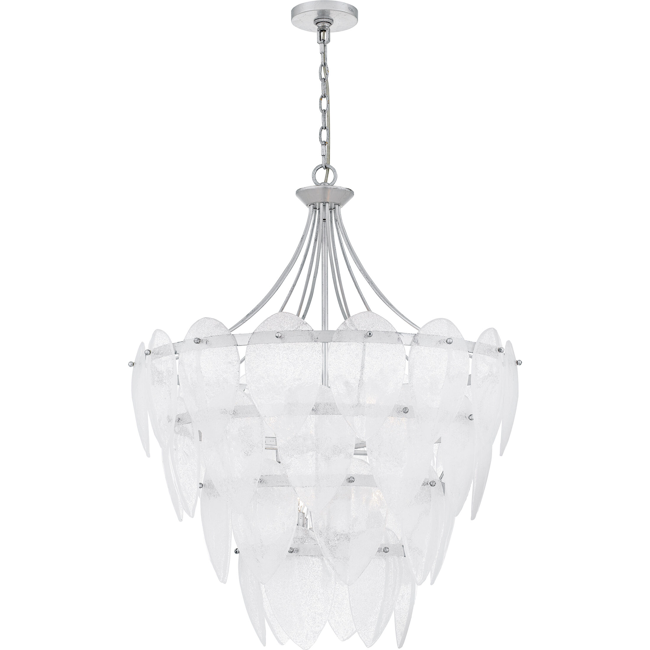 Lilestone 7 Light 28 inch Silver Leaf Pendant Ceiling Light, Large