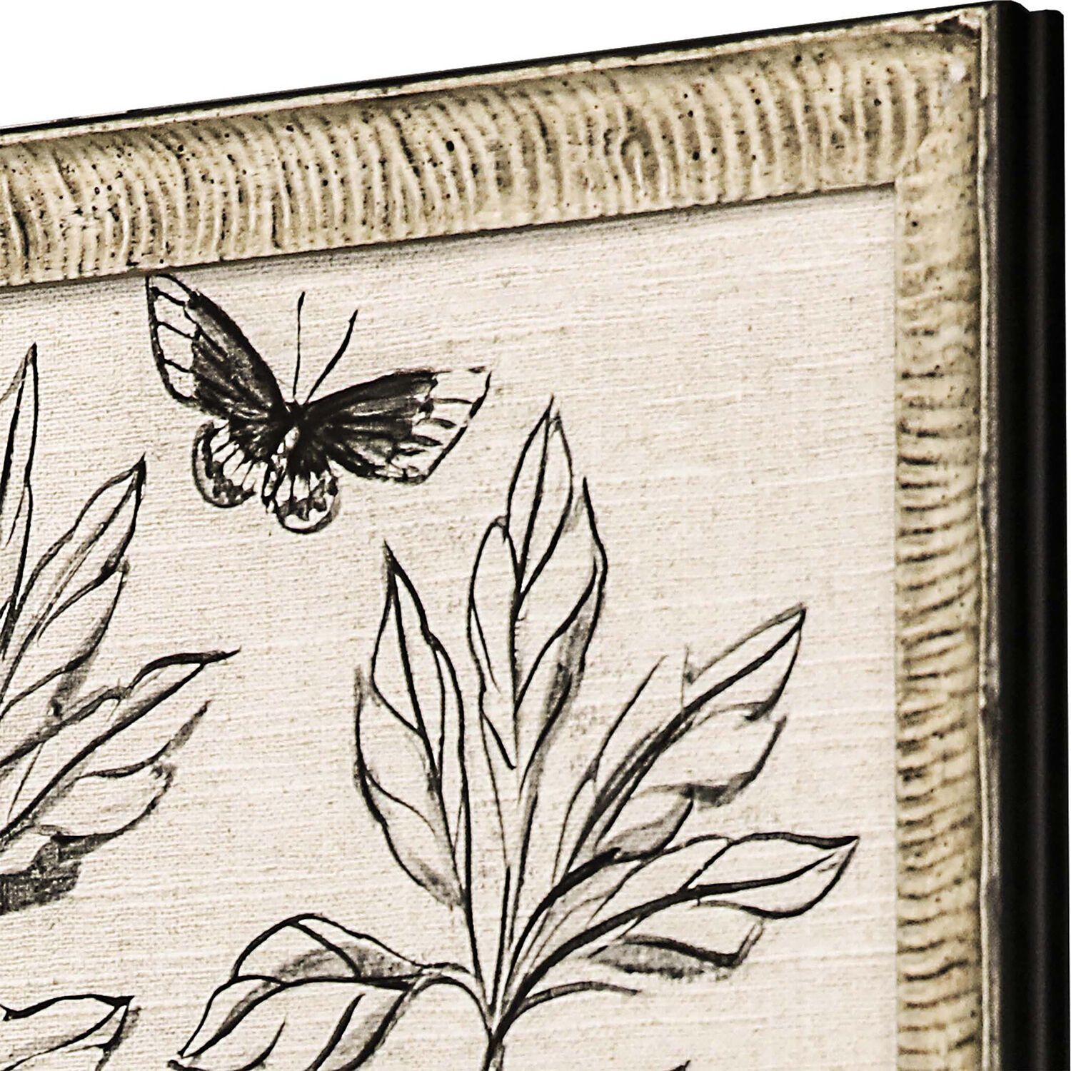 Shimmering Garden Neutral and Black and White Framed Art