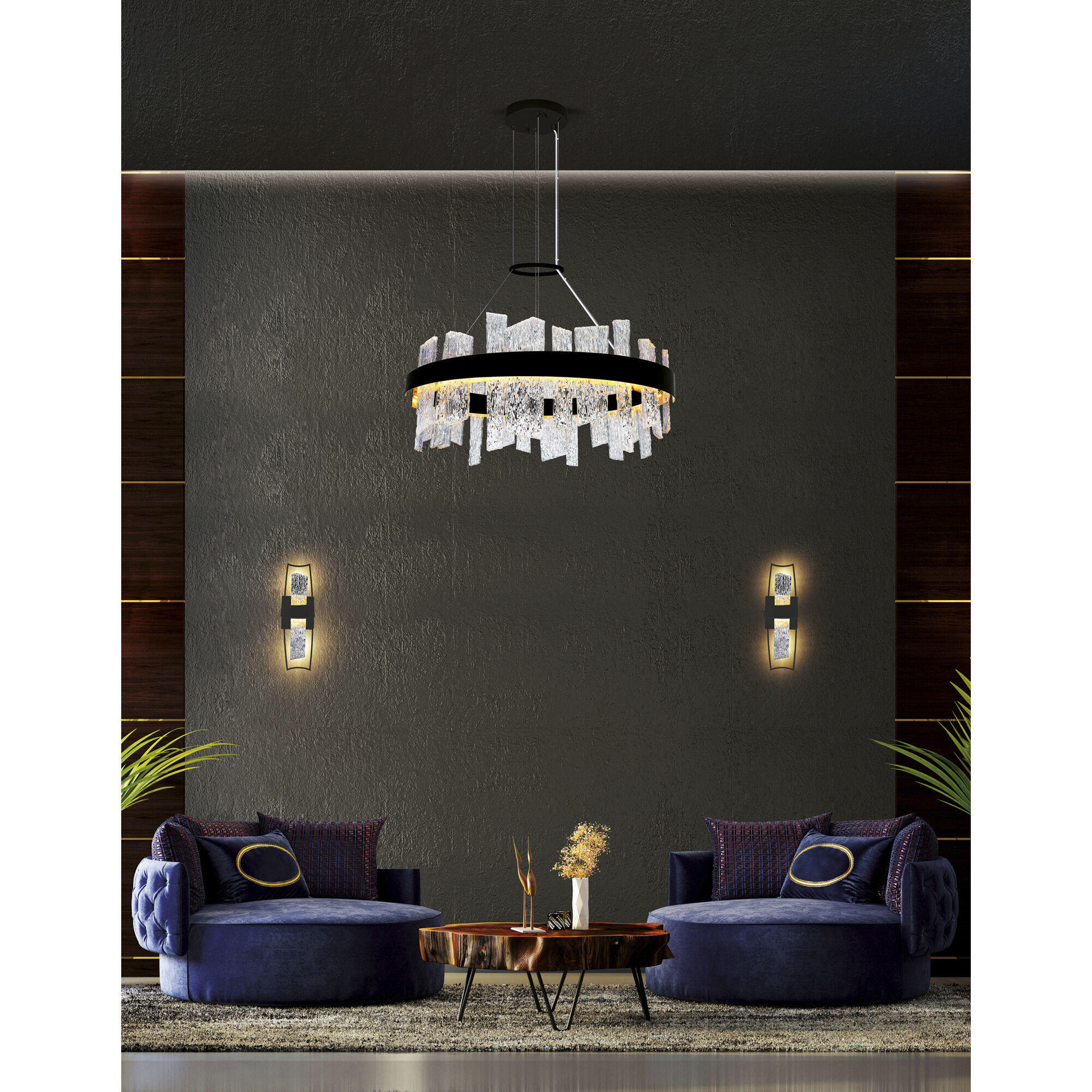 Guadiana LED 32 inch Black Chandelier Ceiling Light