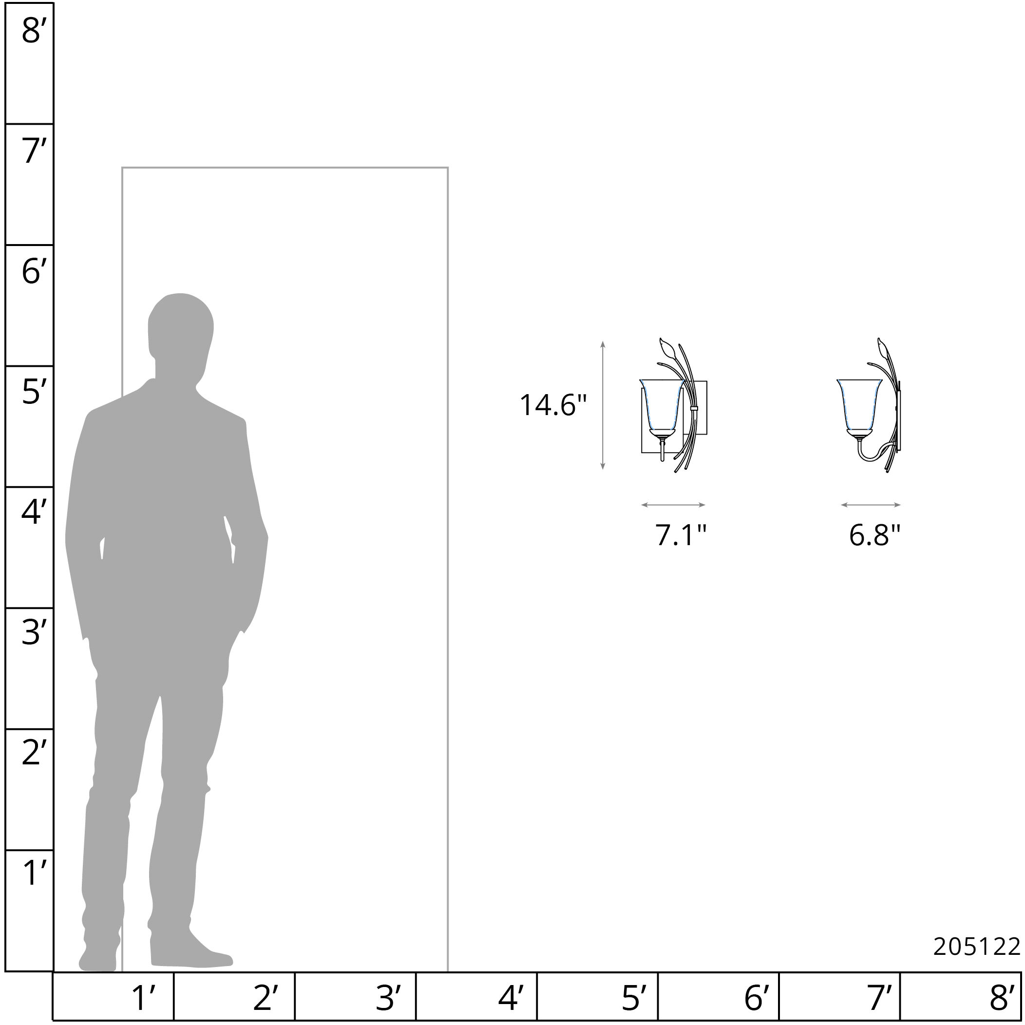 Forged Leaf 1 Light 7.1 inch Natural Iron Sconce Wall Light