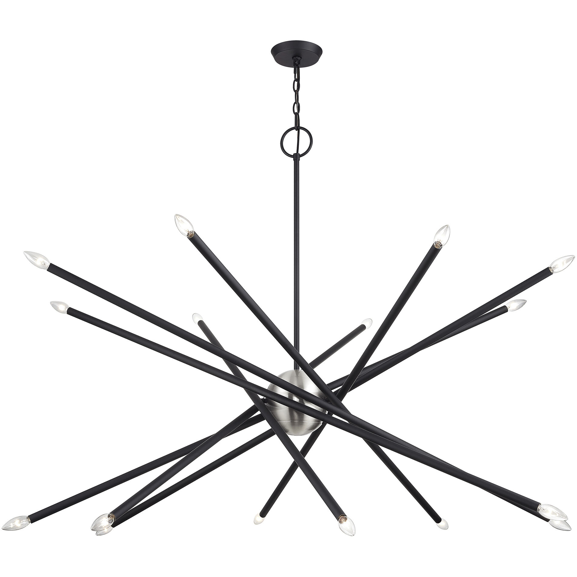 Soho 16 Light 50 inch Black Foyer Chandelier Ceiling Light