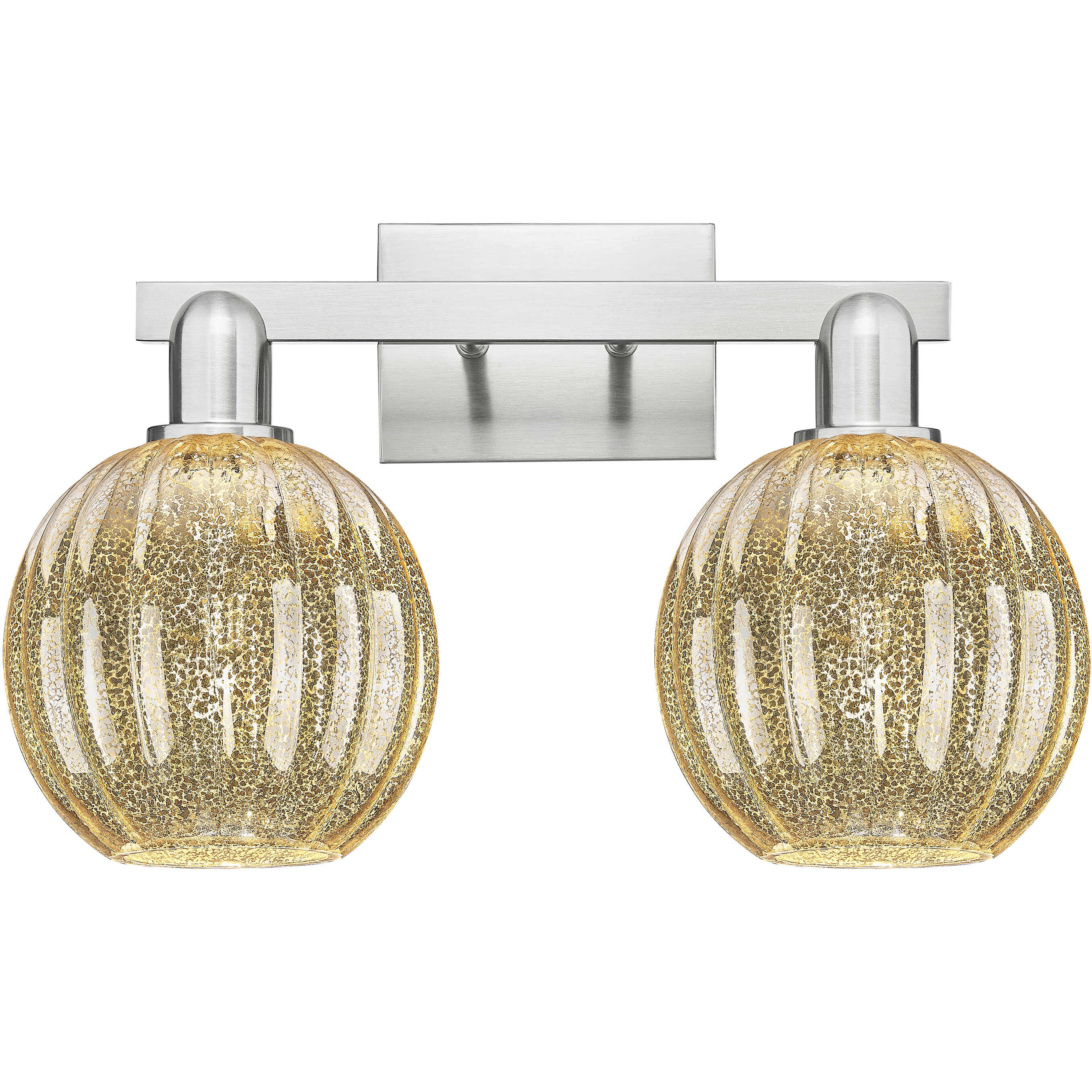 Preston 2 Light 16 inch Brushed Satin Nickel Bath Vanity Light Wall Light in Mercury Glass