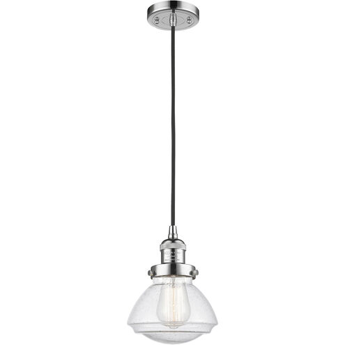 Franklin Restoration Olean 1 Light 6.75 inch Polished Chrome Mini Pendant Ceiling Light in Incandescent, Seedy, Franklin Restoration
