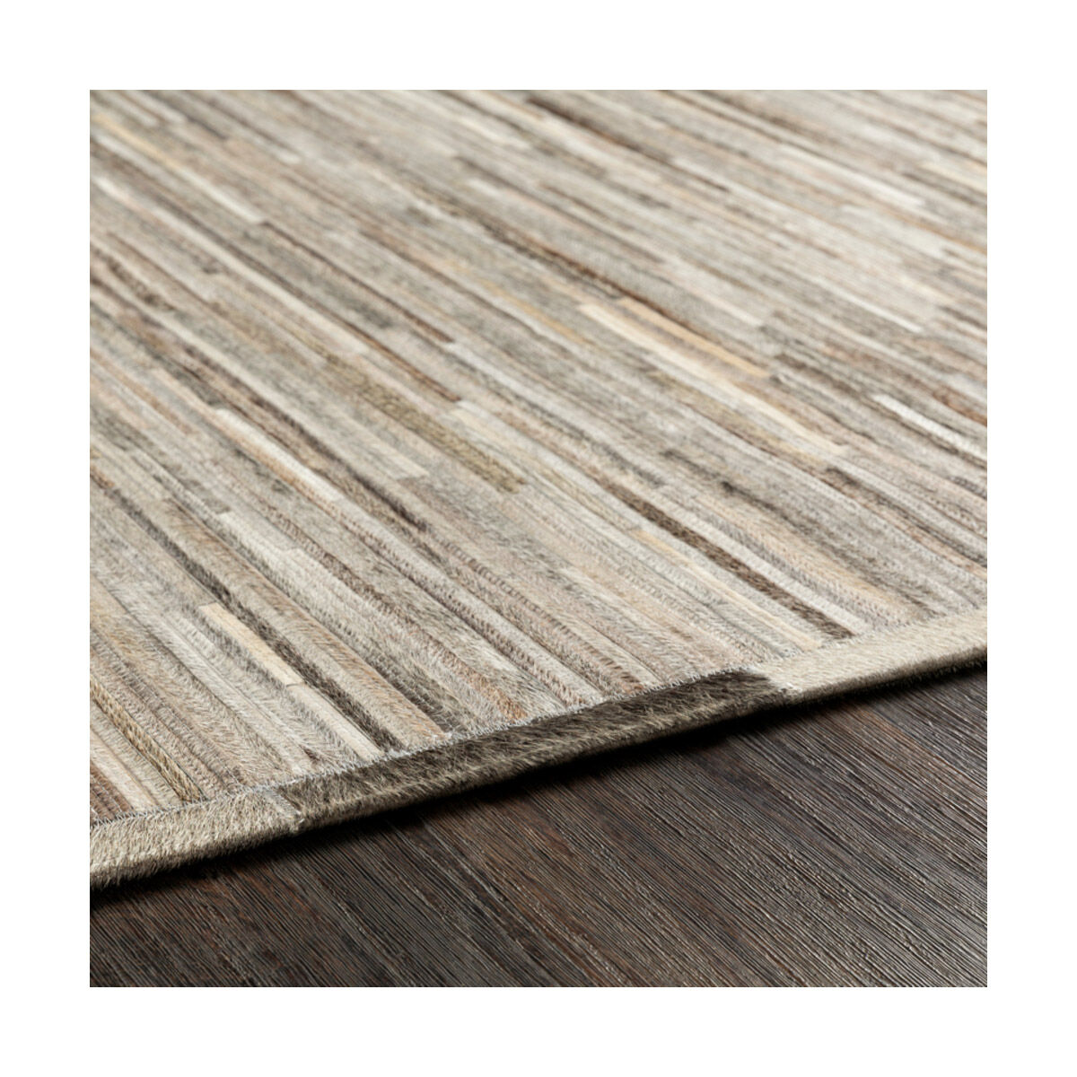 Zander 36 X 24 inch Medium Gray/Dark Brown/Black/Ivory/Wheat Rugs