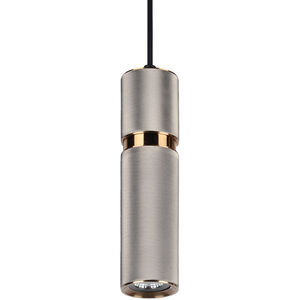 Cicada 4 inch Knurled Light Grey With Brass Accents Pendant Ceiling Light