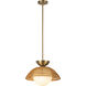 Perth 1 Light 14.75 inch Brushed Gold Pendant Ceiling Light