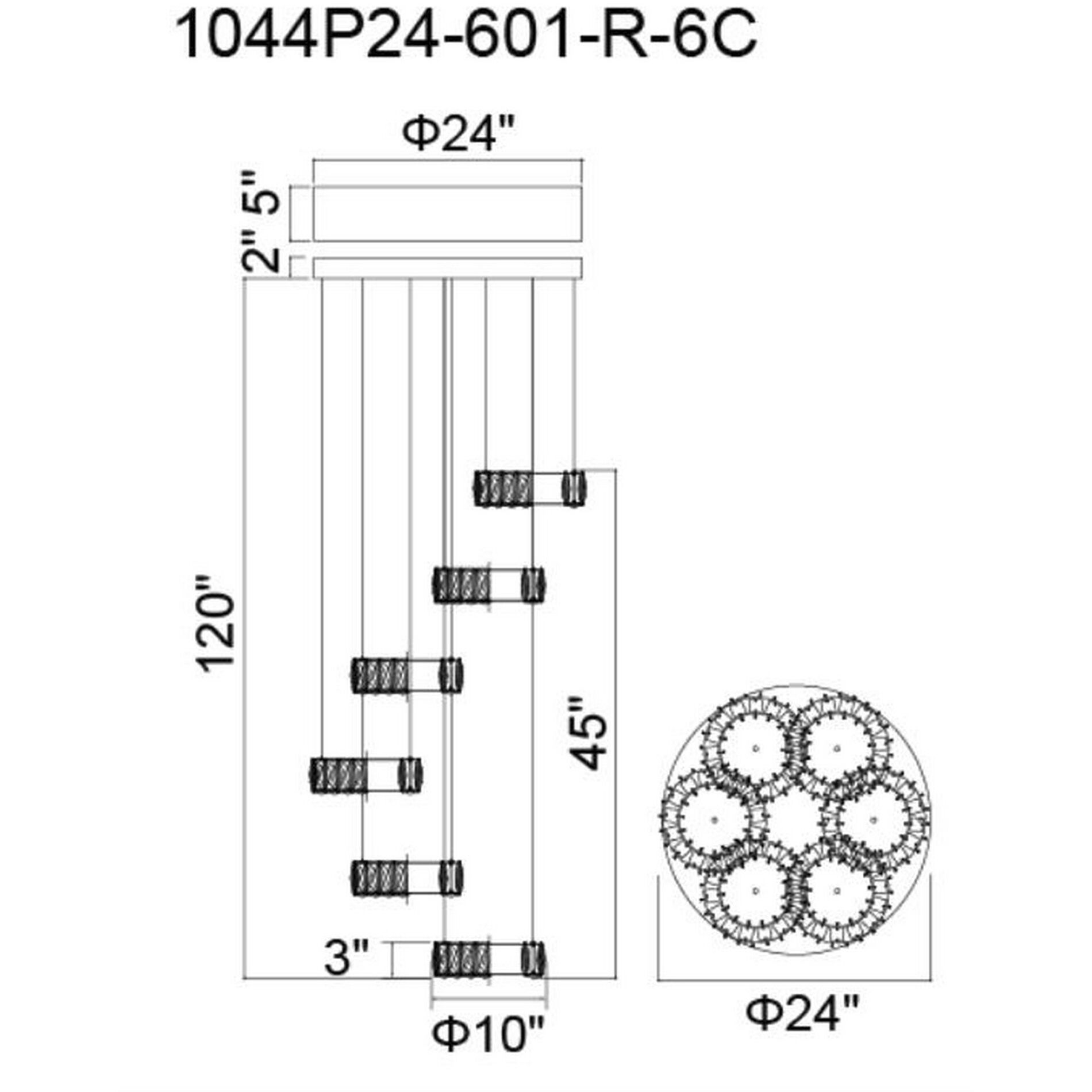 Madeline LED 24 inch Chrome Down Chandelier Ceiling Light