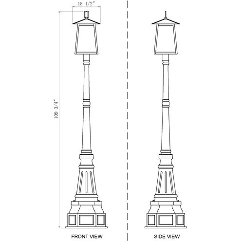 Rainer 5 Light 109.5 inch Black Outdoor Post Mounted Fixture in G9