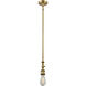 Franklin Restoration Bell LED 8 inch Brushed Brass Mini Pendant Ceiling Light in Plated Smoke, Franklin Restoration
