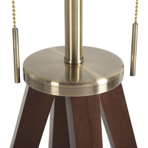 Quattro 61 inch 23.00 watt Dark Walnut and Weathered Brass Floor Lamp Portable Light