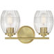 Miravelle 2 Light 14 inch Vintage Brass Bathroom Vanity Light Wall Light