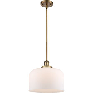 Ballston X-Large Bell 1 Light 8 inch Brushed Brass Pendant Ceiling Light in Matte White Glass