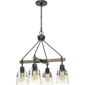 Aosta 4 Light 5 inch Wood and Iron Chandelier Ceiling Light