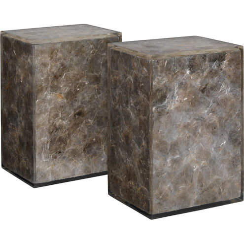 Slab 5 X 4 inch Grey Mica & Clear Resin Bookends, Set of 2