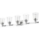 Bohin 5 Light 41.25 inch Chrome Vanity Wall Light