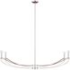 Sussex 4 Light 47.25 inch Polished Nickel and Dark Brown Linear Chandelier Ceiling Light