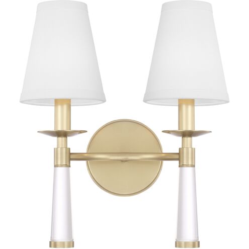 Baxter 2 Light 12 inch Aged Brass Sconce Wall Light