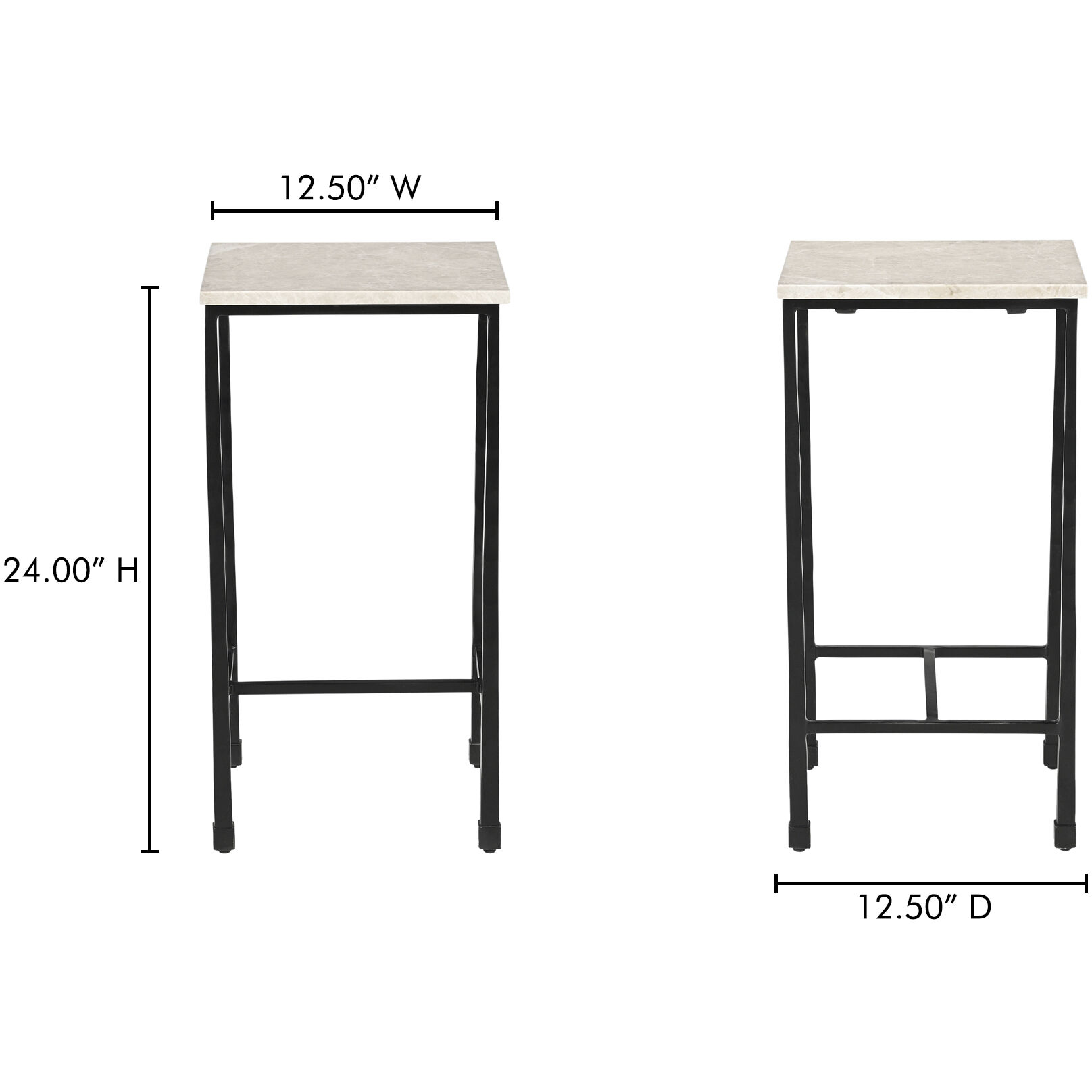 River 24 X 12.5 inch Beige Side Table