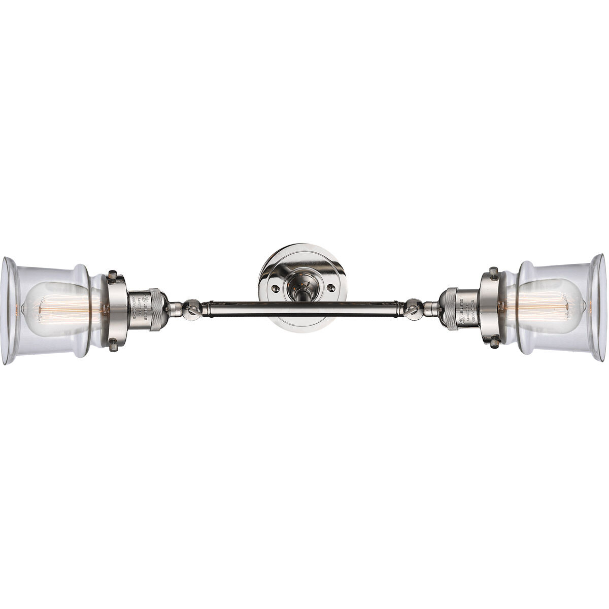 Franklin Restoration Small Canton LED 16.5 inch Polished Nickel Bath Vanity Light Wall Light in Clear Glass, Franklin Restoration