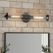 Cylora 2 Light 22.75 inch Matte Black Bathroom Vanity Light Bar Wall Light