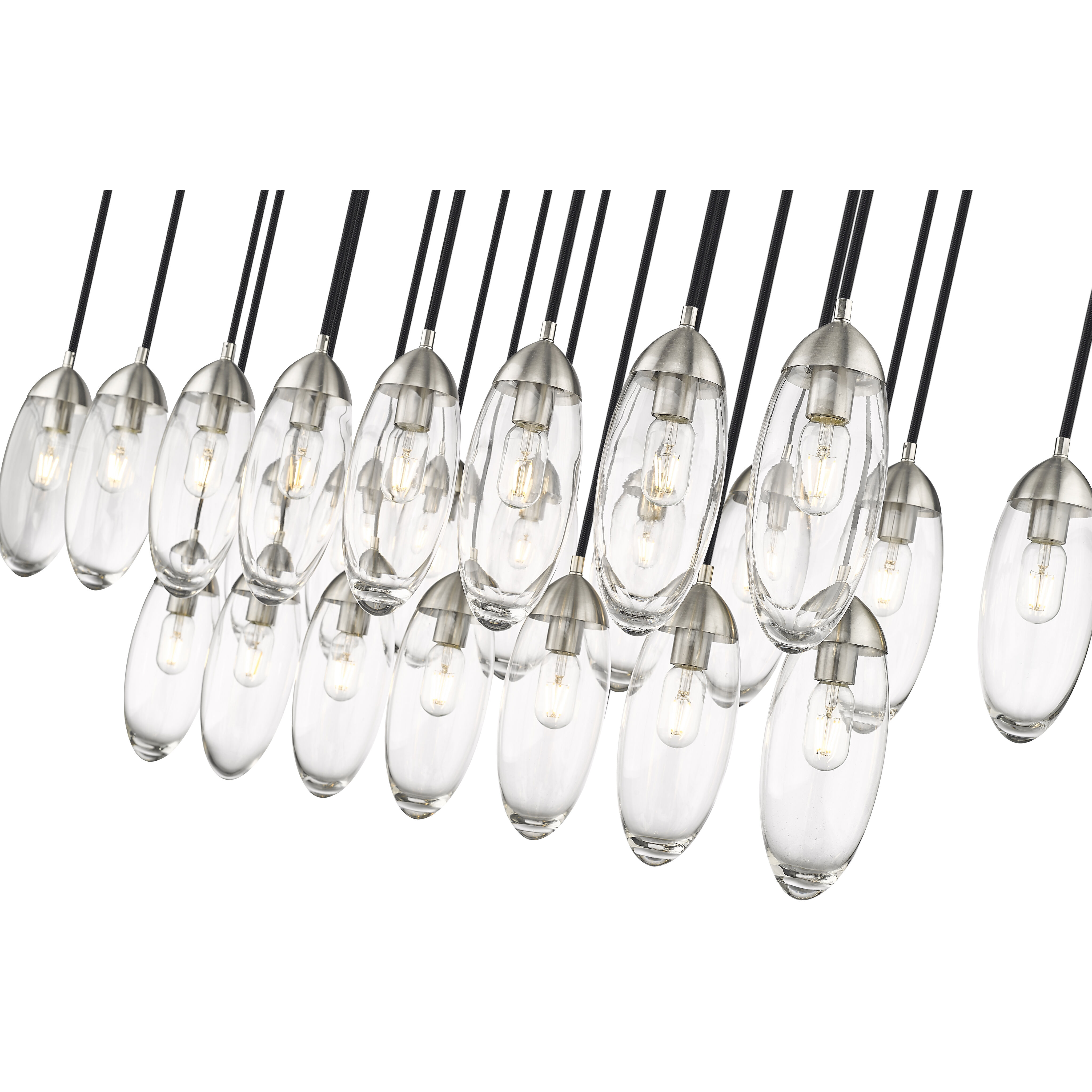 Arden 23 Light 54 inch Brushed Nickel Linear Chandelier Ceiling Light