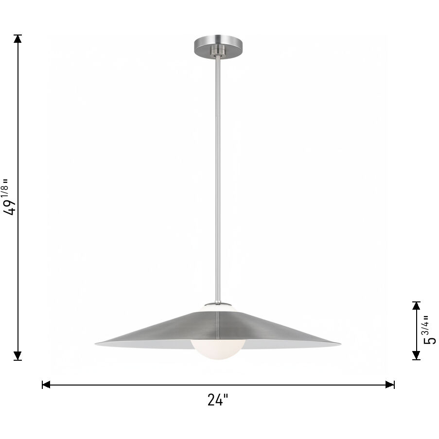 Drew & Jonathan Astra 1 Light 24 inch Brushed Nickel Pendant Ceiling Light, Medium
